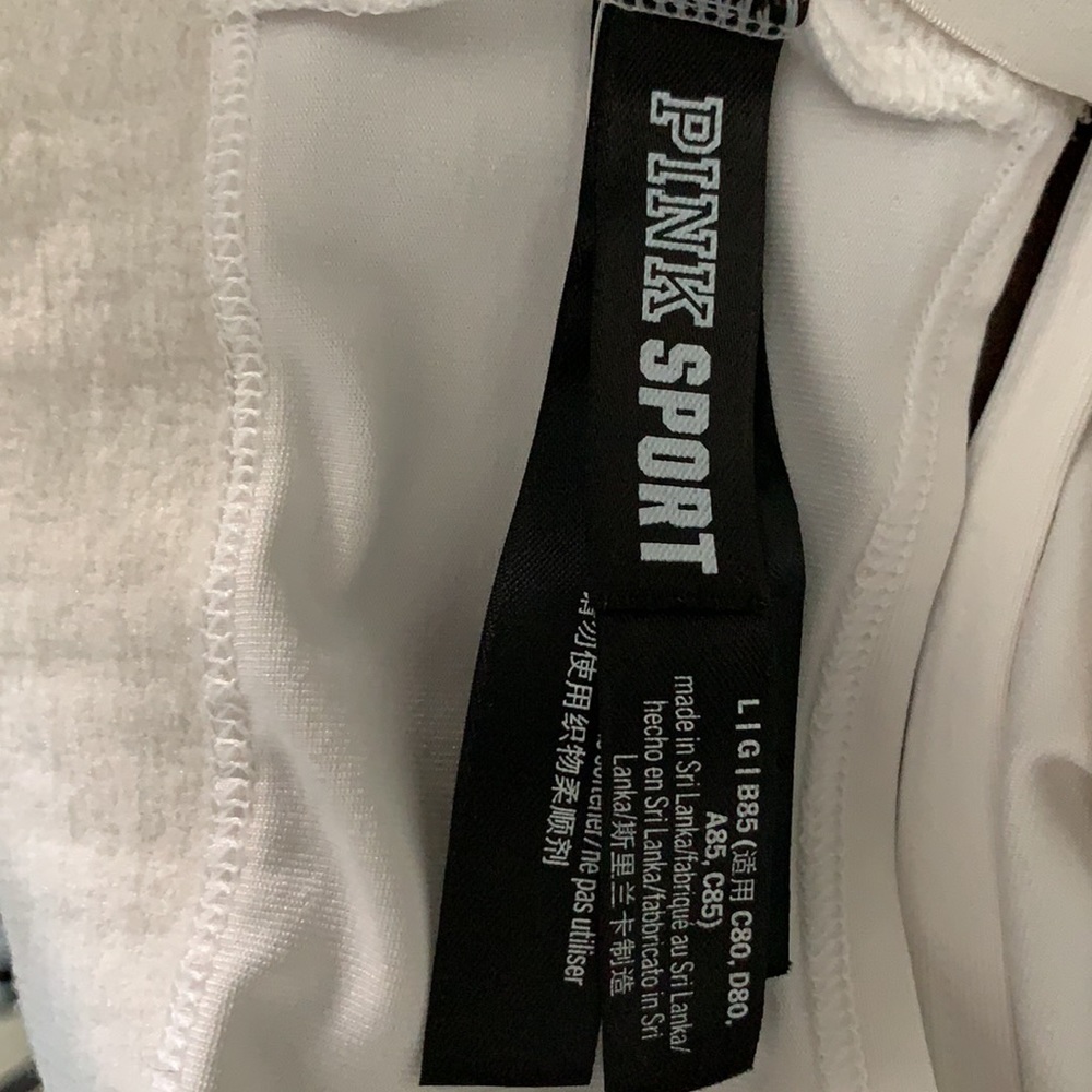 PINK sports bra. White w/logo band. Large. Cute! - Picture 7 of 7